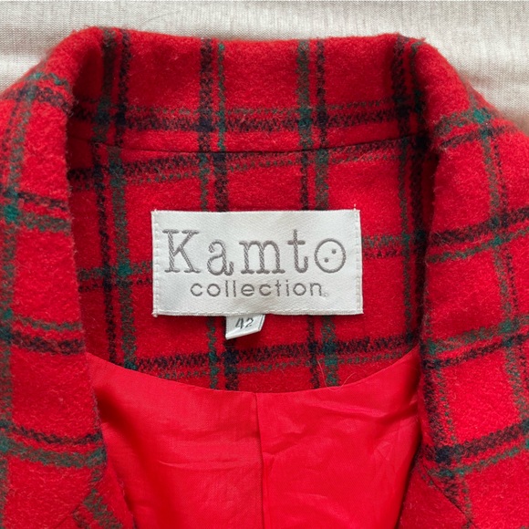 Kamto Red Plaid Wool Blazer - Picture 4 of 4